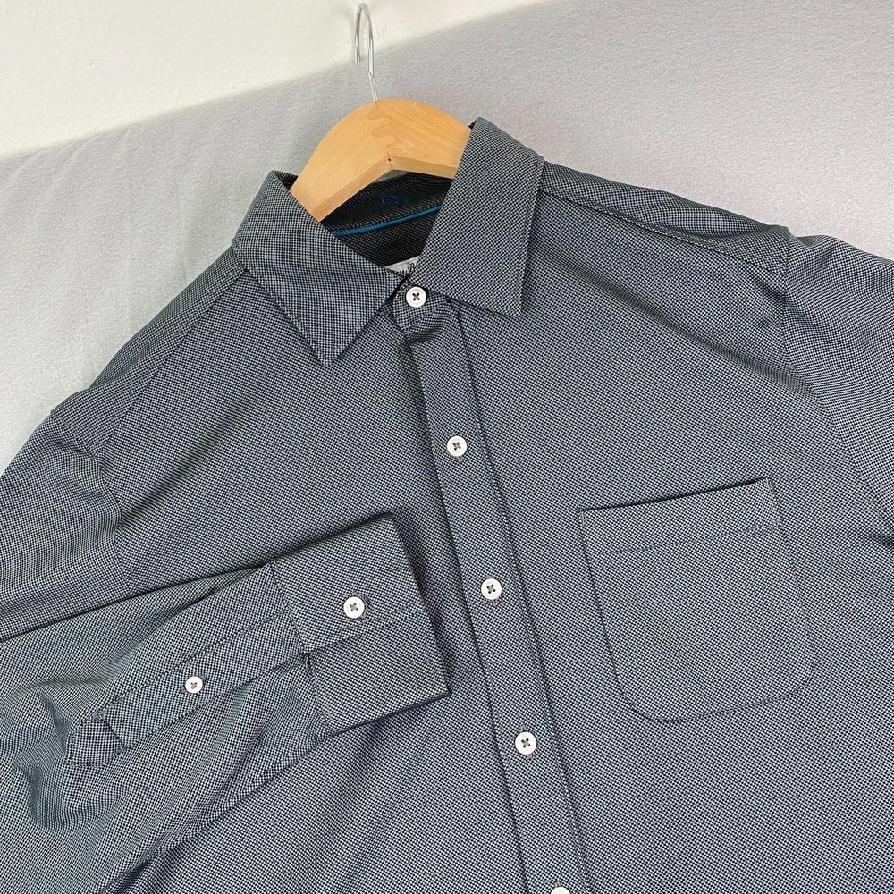 Tommy Bahama Shirt Mens S Gray The San Lucio Stretch Long Sleeve Island Zone